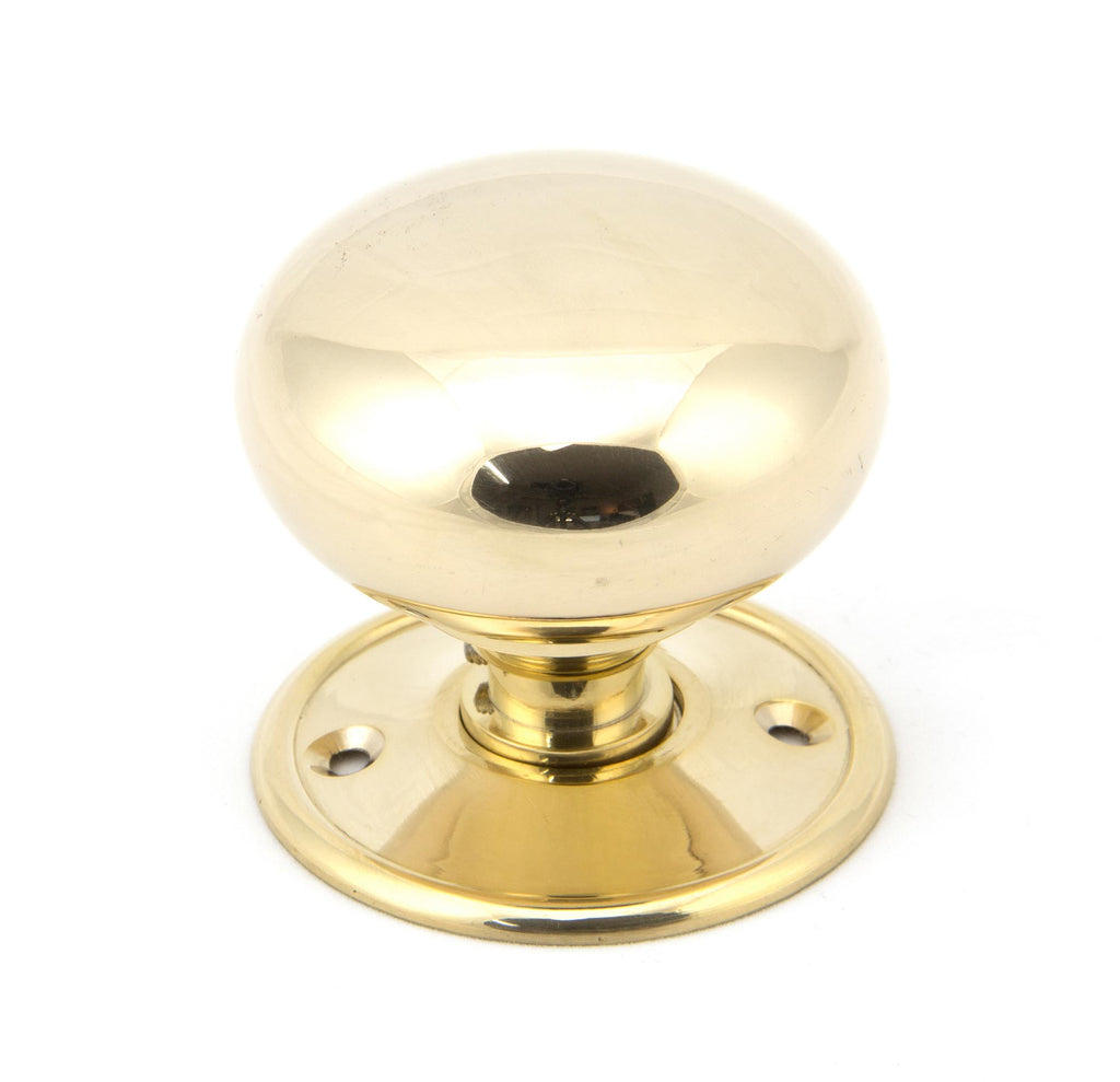 From The Anvil's Polished Brass 57mm Mushroom Mortice/Rim Knob Set