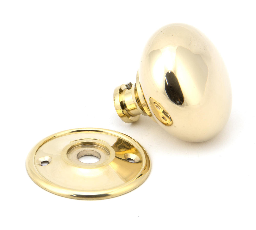 From The Anvil's Polished Brass 57mm Mushroom Mortice/Rim Knob Set