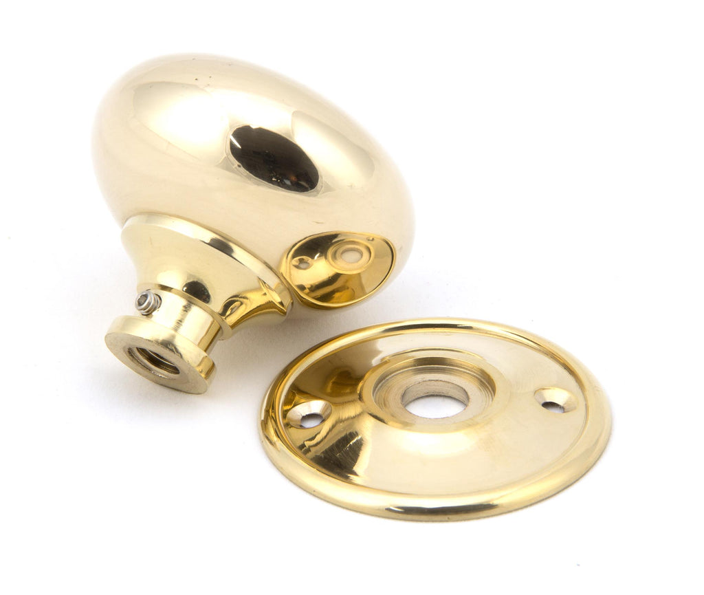 From The Anvil's Polished Brass 57mm Mushroom Mortice/Rim Knob Set