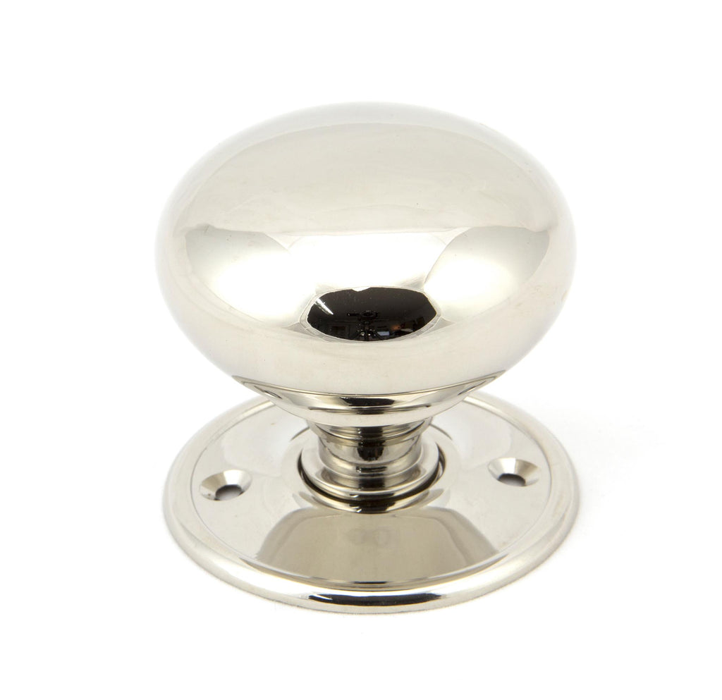 From The Anvil's Polished Nickel 57mm Mushroom Mortice/Rim Knob Set