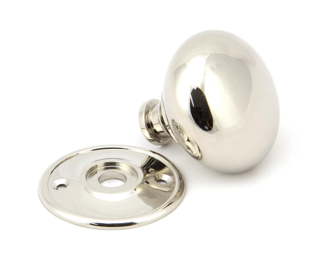 From The Anvil's Polished Nickel 57mm Mushroom Mortice/Rim Knob Set