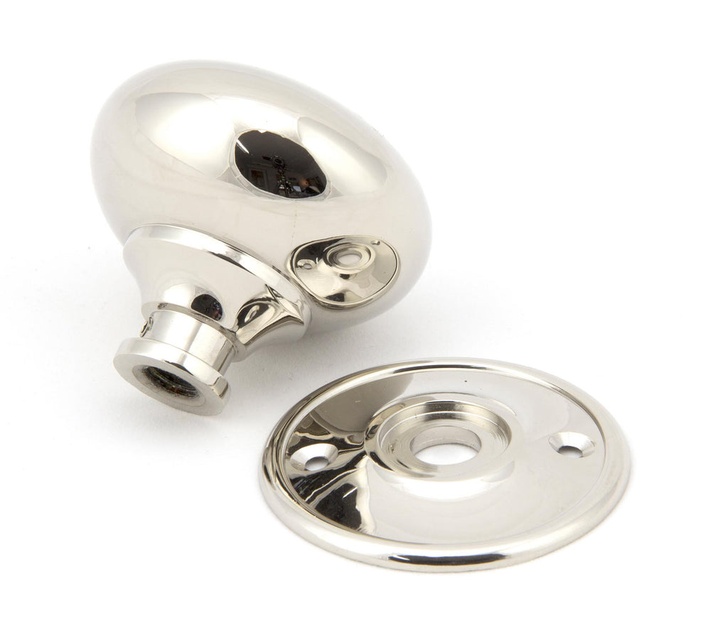 From The Anvil's Polished Nickel 57mm Mushroom Mortice/Rim Knob Set