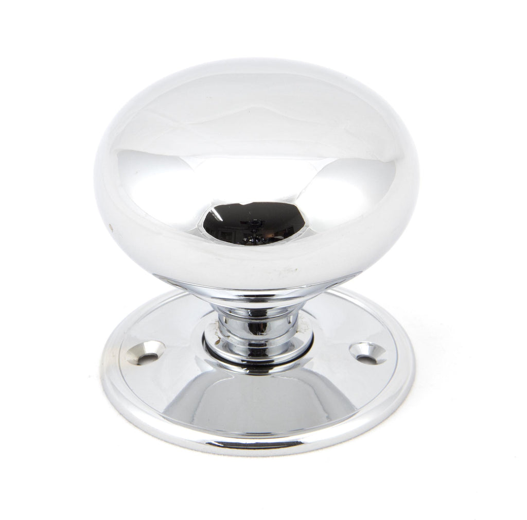 From The Anvil's Polished Chrome 57mm Mushroom Mortice/Rim Knob Set