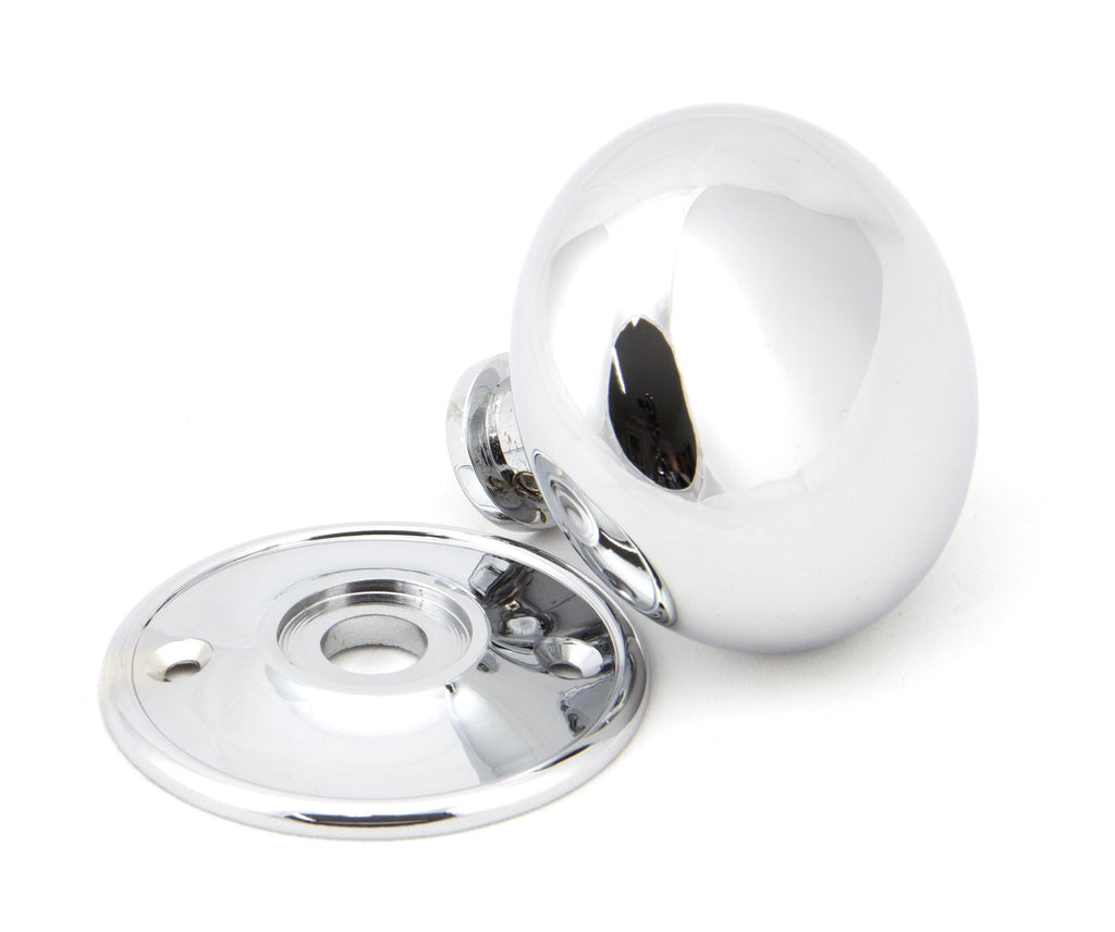 From The Anvil's Polished Chrome 57mm Mushroom Mortice/Rim Knob Set