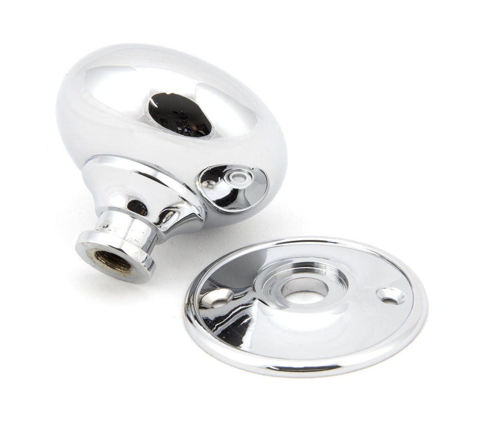 From The Anvil's Polished Chrome 57mm Mushroom Mortice/Rim Knob Set