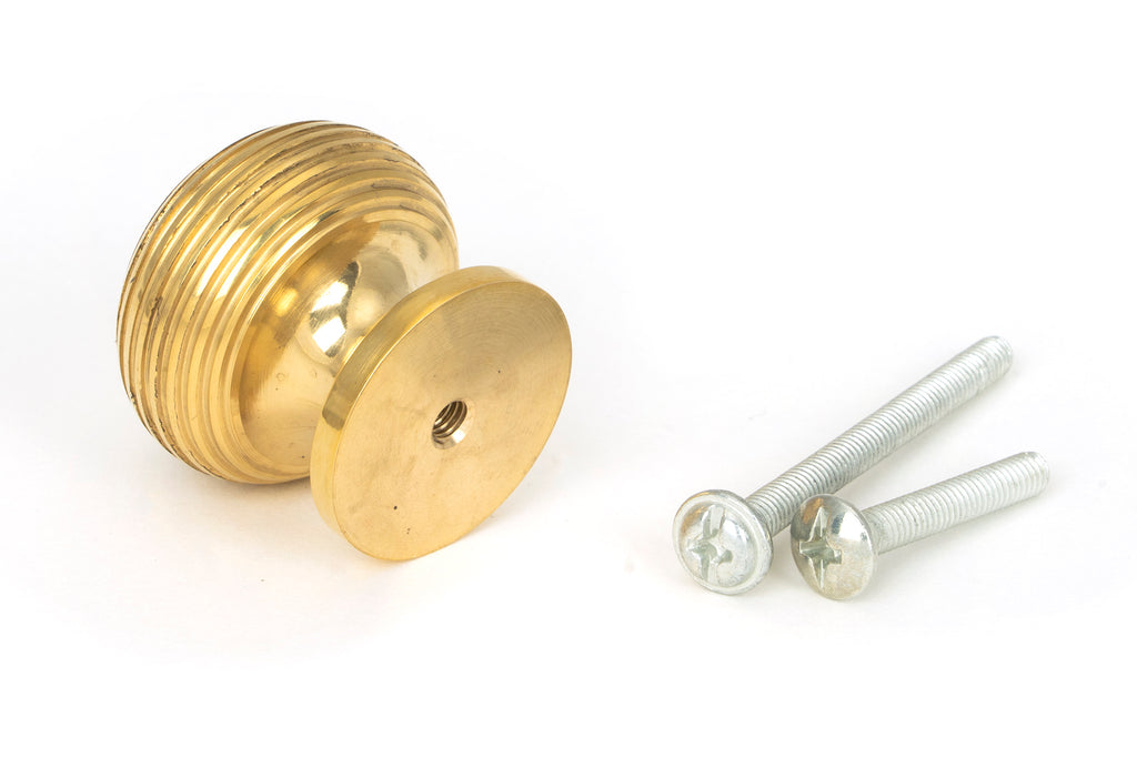 From The Anvil's Polished Brass Beehive Cabinet Knob