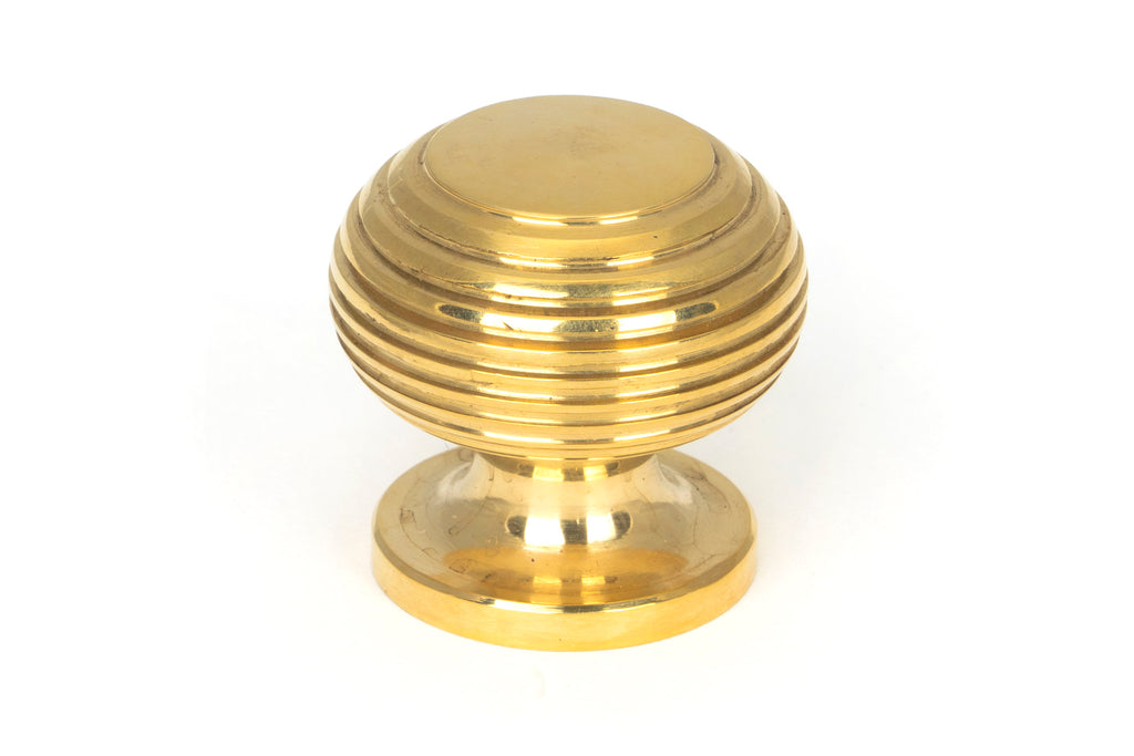 From The Anvil's Polished Brass Beehive Cabinet Knob