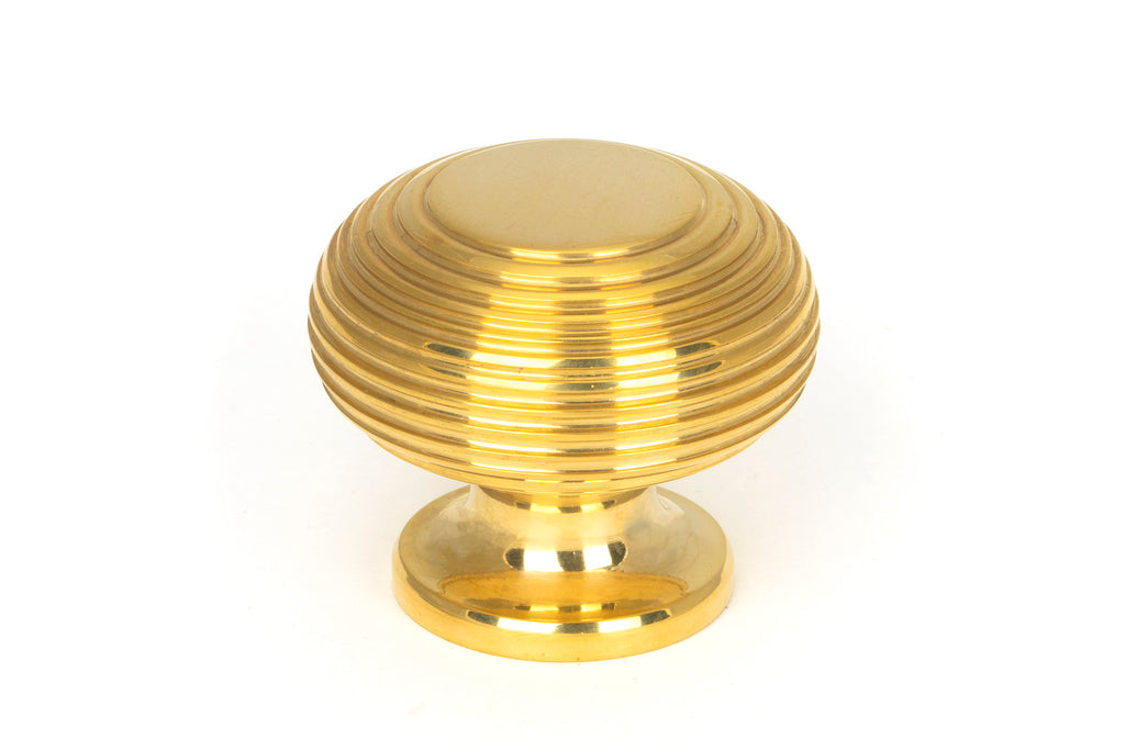 From The Anvil's Polished Brass Beehive Cabinet Knob