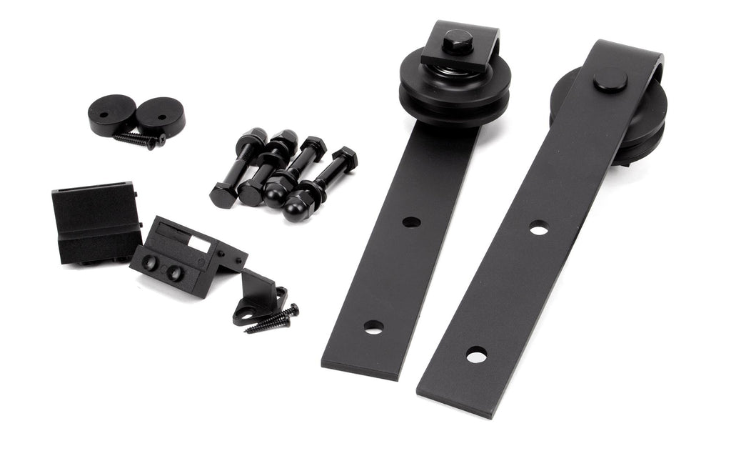 From The Anvil's Black Door Hanging Set for Sliding Door Kit