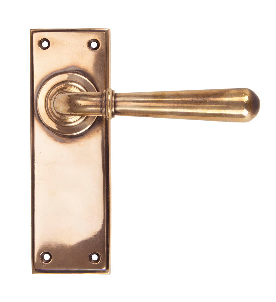 From The Anvil's Polished Bronze Newbury Lever Latch Set