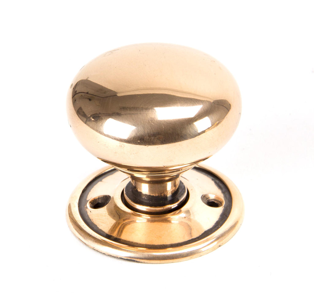 From The Anvil's Polished Bronze Mushroom Mortice/Rim Knob Set