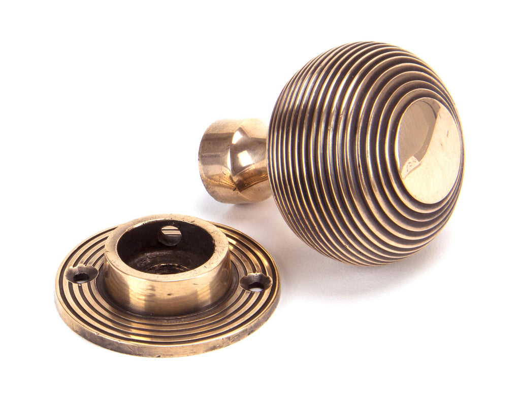 From The Anvil's Polished Bronze Heavy Beehive Mortice/Rim Knob Set