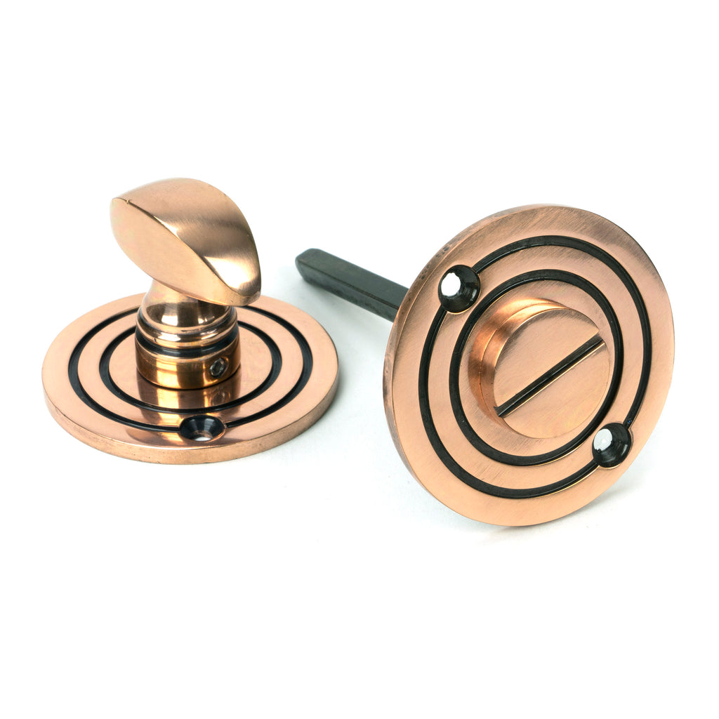 From The Anvil's Polished Bronze Round Thumbturn Set