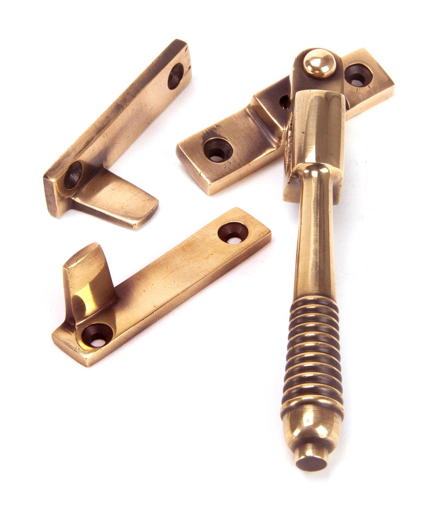 From The Anvil's Polished Bronze Night-Vent Locking Reeded Fastener