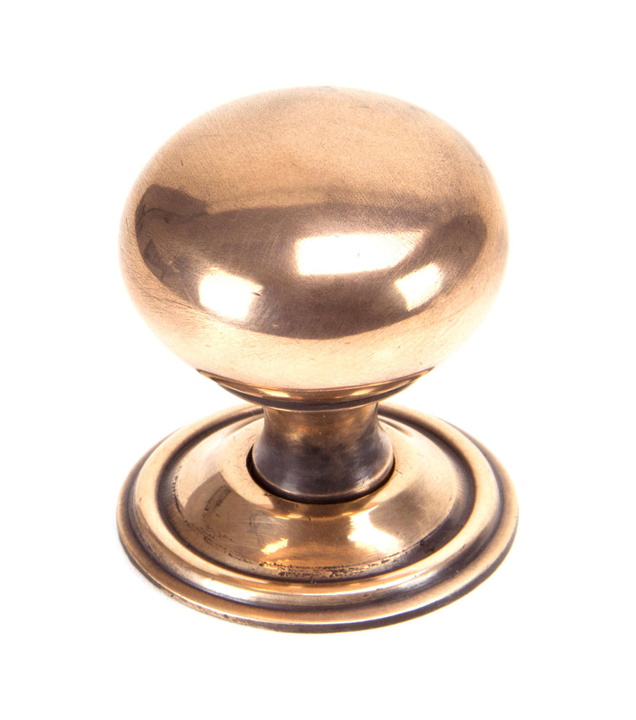 From The Anvil's Polished Bronze Mushroom Cabinet Knob