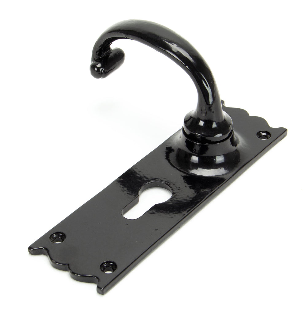 From The Anvil's Black Cottage Lever Euro Lock Set