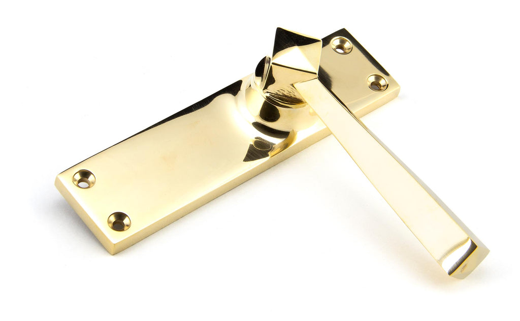 From The Anvil's Polished Brass Straight Lever Latch Set