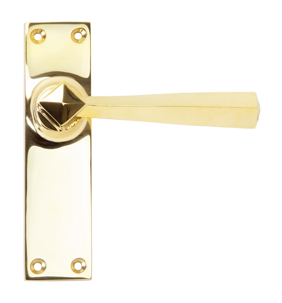 From The Anvil's Polished Brass Straight Lever Latch Set