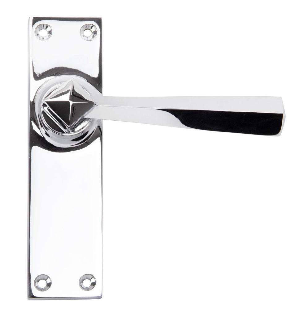 From The Anvil's Polished Chrome Straight Lever Latch Set