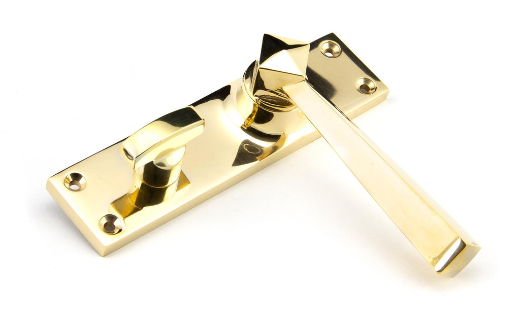 From The Anvil's Polished Brass Straight Lever Bathroom Set