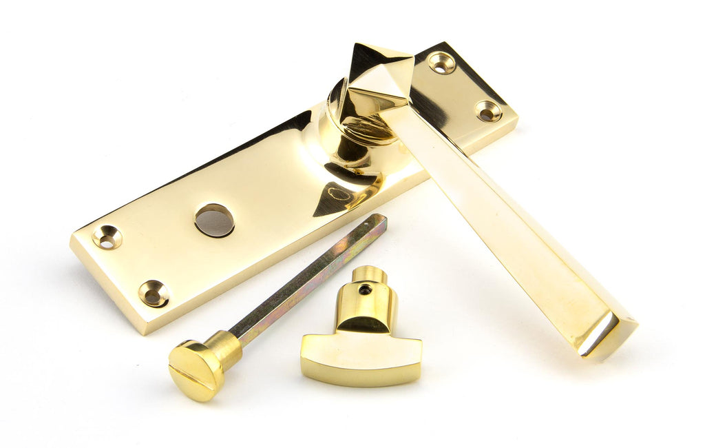 From The Anvil's Polished Brass Straight Lever Bathroom Set