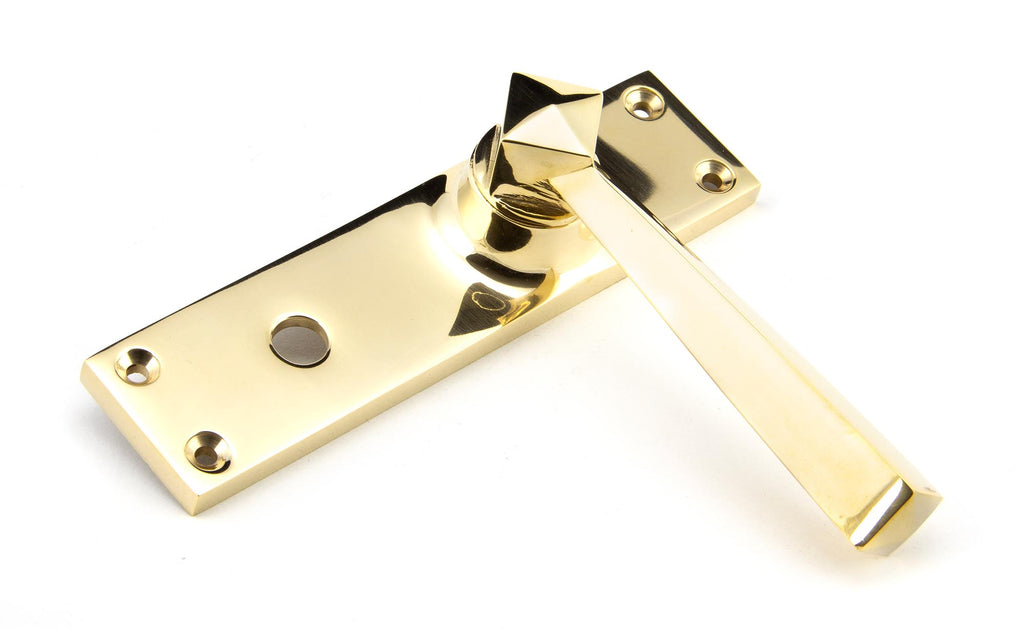 From The Anvil's Polished Brass Straight Lever Bathroom Set