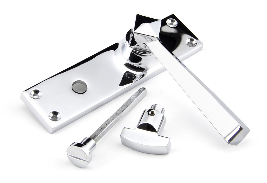 From The Anvil's Polished Chrome Straight Lever Bathroom Set