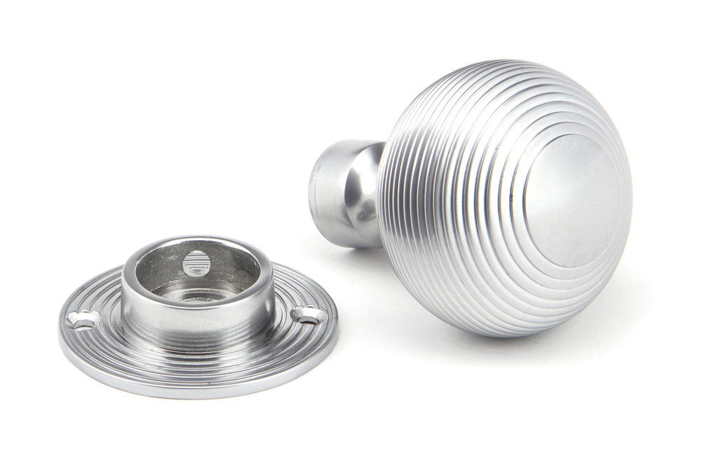 From The Anvil's Satin Chrome Heavy Beehive Mortice/Rim Knob Set