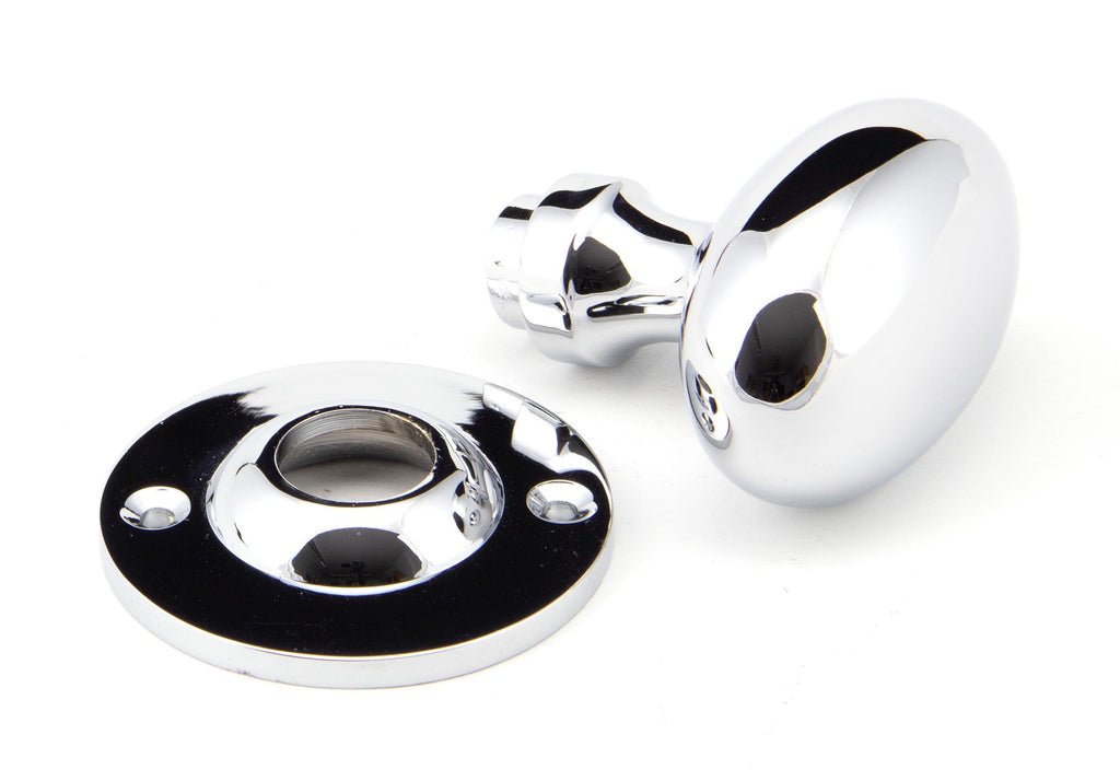 From The Anvil's Polished Chrome Oval Mortice/Rim Knob Set