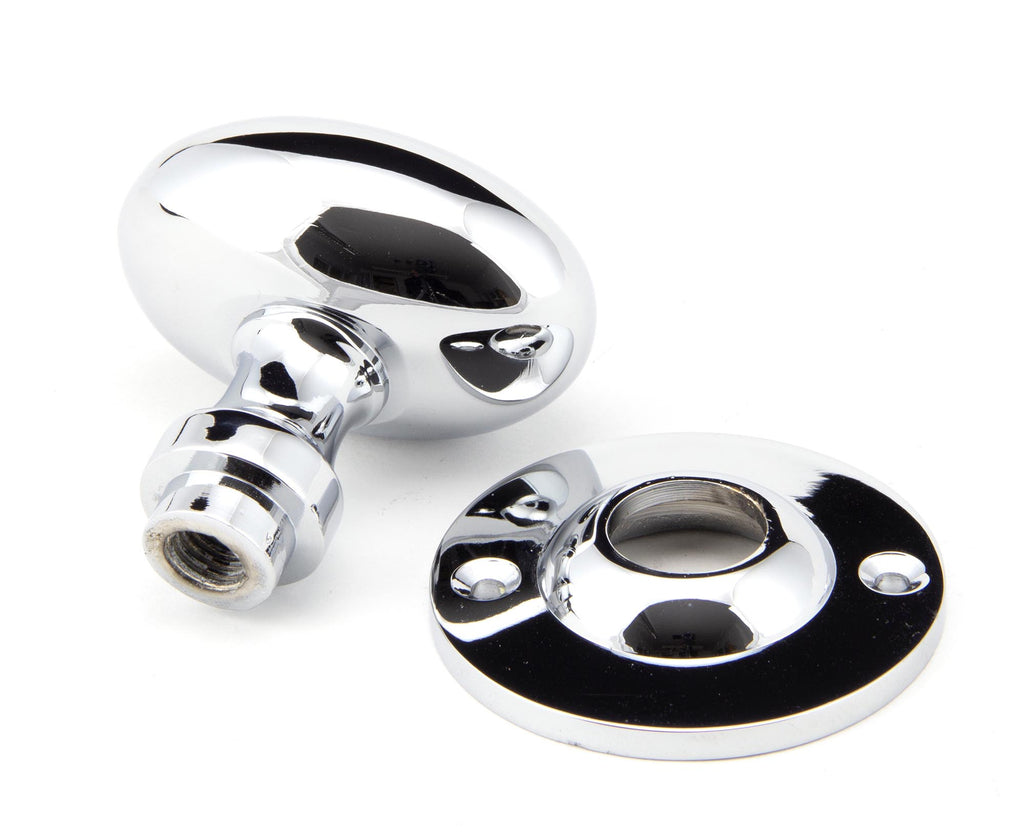 From The Anvil's Polished Chrome Oval Mortice/Rim Knob Set