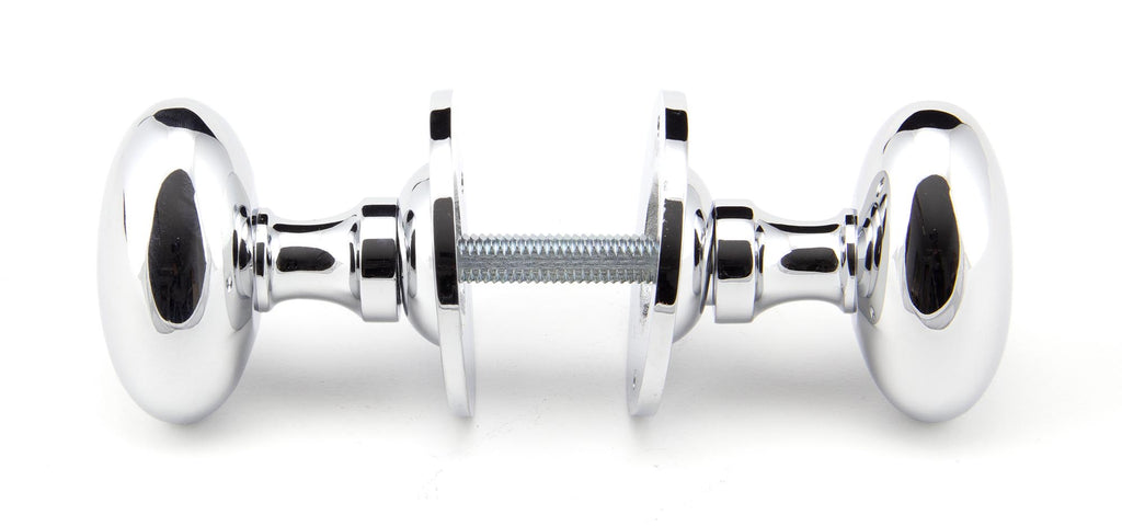 From The Anvil's Polished Chrome Oval Mortice/Rim Knob Set