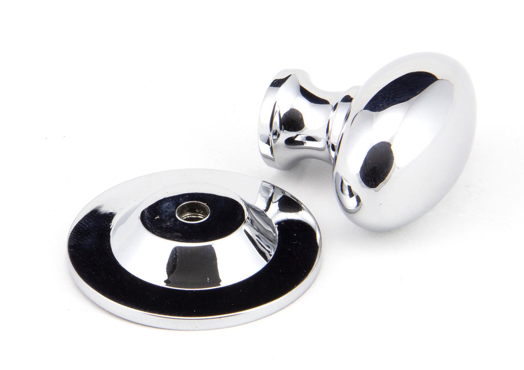 From The Anvil's Polished Chrome Oval Cabinet Knob