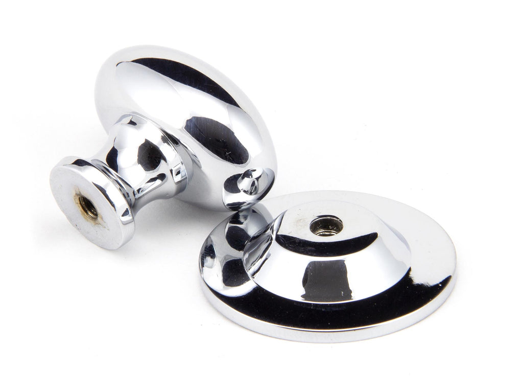 From The Anvil's Polished Chrome Oval Cabinet Knob