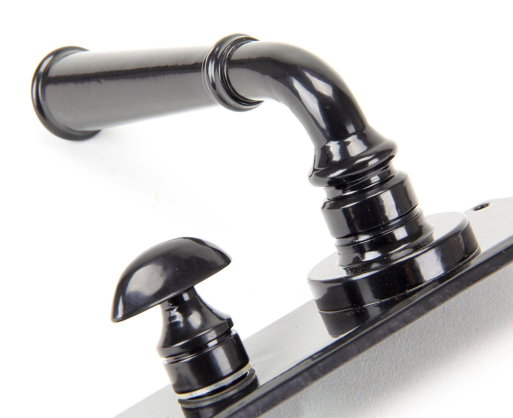 From The Anvil's Black Regency Lever Bathroom Set