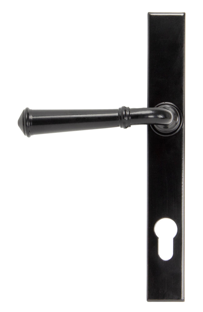 From The Anvil's Black Regency Slimline Lever Espag. Lock Set