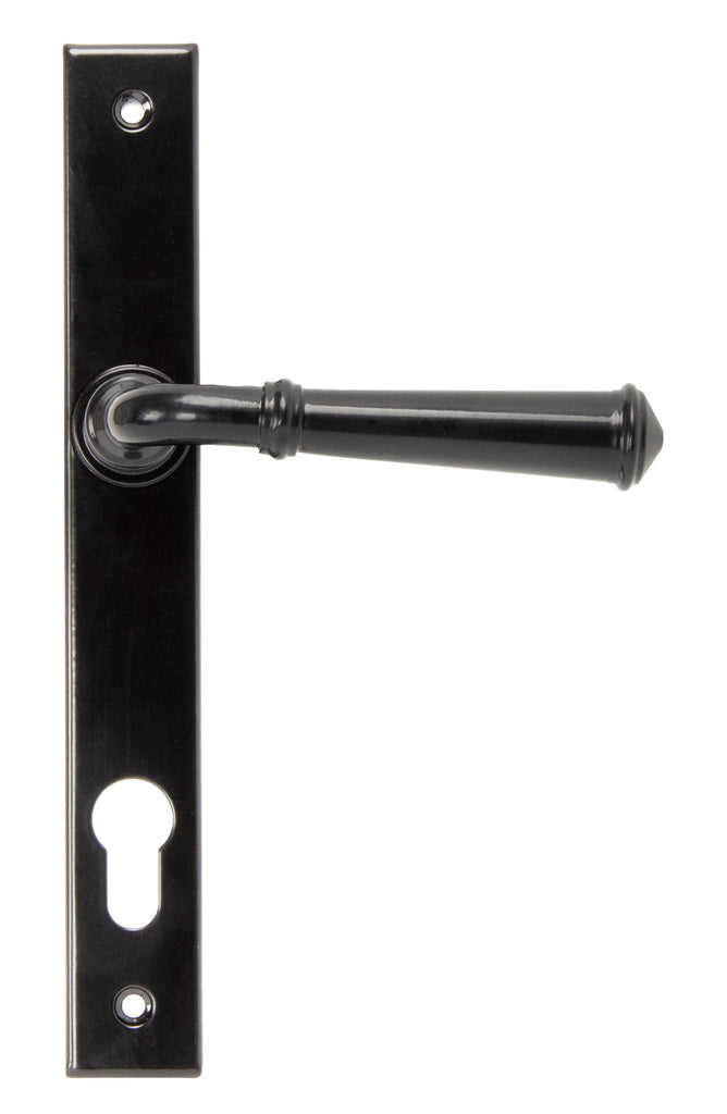 From The Anvil's Black Regency Slimline Lever Espag. Lock Set