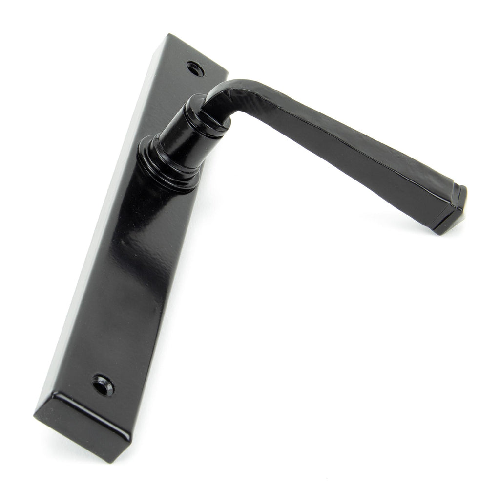 From The Anvil's Black Avon Slimline Lever Espag. Latch Set